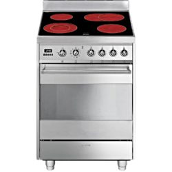 Smeg Symphony SY6CPX8 60cm Electric Ceramic Cooker with Pyrolytic Oven in Stainless Steel